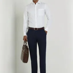 Allen Solly Navy Slim Fit Trousers image 5