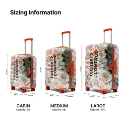 Uppercase Green Printed Hard Cabin Trolley Bag Set of 3 image 5
