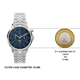 TIMEX MARLIN Blue Round Dial Analog Moon Phase Mens Watch - TWEG26802 image 4