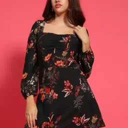 Oxolloxo Black Floral Mini Dress-image-58