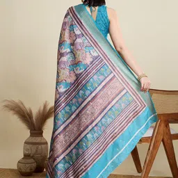 Moda Rapido Floral Silk Blend Banarasi Saree image 4