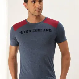 Peter England Blue Slim Fit Printed T-Shirt-picture-19