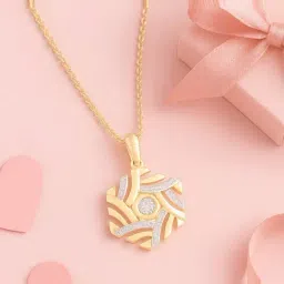 Mia by Tanishq 9k (375) Diamond Yellow Gold Pendant for Women-image-86
