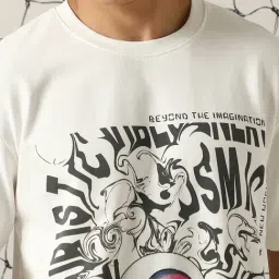 Hubberholme White Cotton Relaxed fit Print T-Shirts image 5