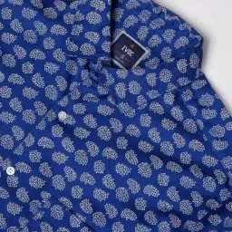 Bene Kleed Rich Royal Blue Cotton Printed Regular Fit Shirt image 5