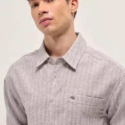 The Bear House Brown Striped Regular Fit Shirt image 5