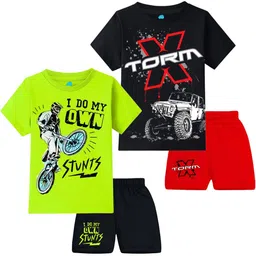LITTLE LUSH Boys Pack Of 3 Printed T-shirt With Shorts image 3