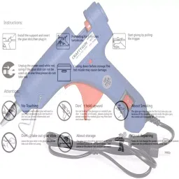 CRAFTYGUN 20 W Mini Glue Gun with 2 Sticks Blue 7 mm Stick Diameter, SH_BBLLUUEEMINI-2-STKKS image 5