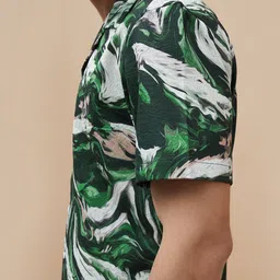 Forca Men Cuban Collar Abstract Printed Casual Shirt image 3