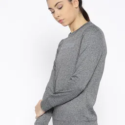 Alcis Women Charcoal Grey Solid Sweatshirt image 2