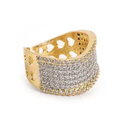 Nuyug Gold-Plated American Diamond Studded Adjustable Finger Ring-picture-14