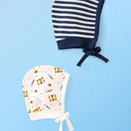 Doodle Poodle 100% Cotton Printed Cap Pack of 2 -White & Navy Blue-picture-18