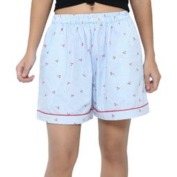 Funkrafts Cotton Striped & Cherry Printed Shorts - Blue-picture-30
