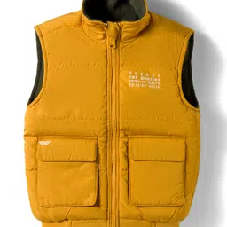 Junior Killer Sleeveless Typography Printed Jacket - Mustard-picture-26