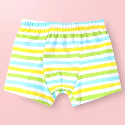 Babyhug 100% Cotton Knit Trunks with Striped & Turtle Print Pack of 3 - Light Blue & White image 2