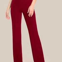 Dream Beauty Fashion Women Flared High-Rise Easy Wash Trousers-image-25