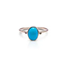 GenZcomplex Silver-Plated Brass Turquoise Finger Ring-picture-25