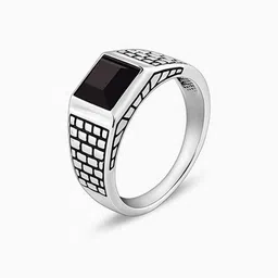 GIVA Men 925 Sterling Silver Versatile Square Finger Ring image 2