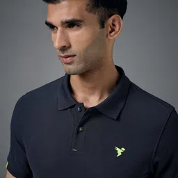 Technosport Men Anti Static Solid Polo Collar Slim Fit T-shirt image 2