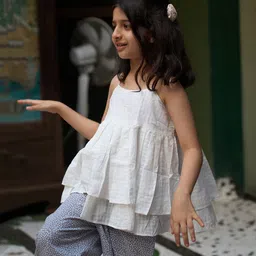 Love the World Today Seamless Leaf Hand Block Printed Unisex Harem Pants - Grey image 5