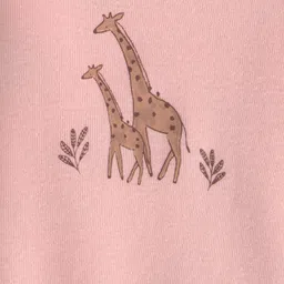 Carter's Knit Full Sleeves Onesies with Floral Stripes & Animal Print Pack of 4 - Dark Peach Cream & Pink image 5