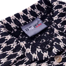 Dapper Dudes Half Sleeves Threadwork Detailed Shirt - Black image 4