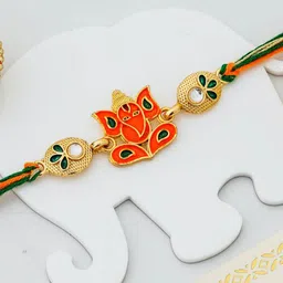 eCraftIndia Artfificial Stones Studded And Beaded Lord Ganesha Rakhi-picture-52