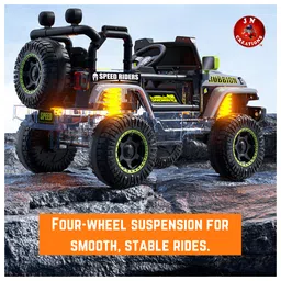 JN Creations 12V Kids Battery Operated Ride-On 4X4 TK-918 Jeep with Remote Control (Red Painted) image 5