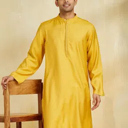 Fabindia Men Flared Sleeves Thread Work Kurta image 3