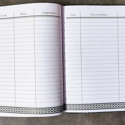 first click Visitor Book Leatherite Guest Entry Notebook Big Size 22X34 cm 144 Pages 1 Piece Book-size Visitor's Book RULED 144 Pages image 4