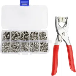 bhavrutt Snap Buttons Kit- 9.5mm Metal Fasteners with Hand Pliers Tool Five-Claw Buckle Metal Buttons-picture-12