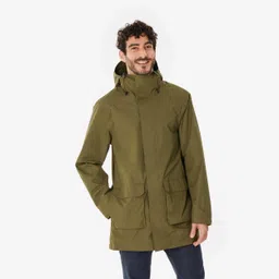 quechua Men’s Hiking Long Jacket, NH500 - Olive image 1