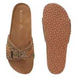 The White Pole Women's Copper Casual Sandals image 4