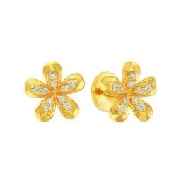 Malabar Gold and Diamonds Floral 22k Gold Earrings for Women-picture-19