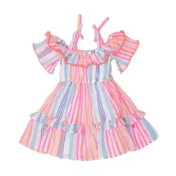 Nino Bambino Kids Multicolor Striped Dress-image-47