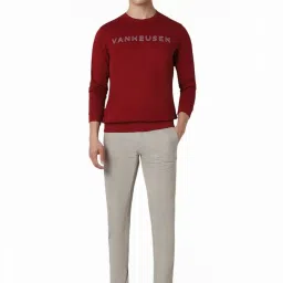 Van Heusen Maroon Cotton Regular Fit Printed Sweatshirt image 5