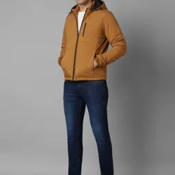 Louis Philippe Brown Regular Fit Hooded Jacket image 5