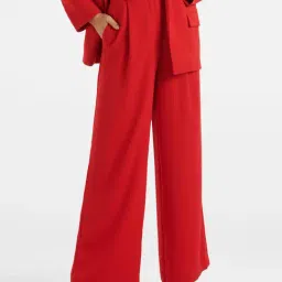 Forever New Red Polyester Pleated Trousers-picture-19