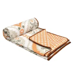 Haus & Kinder Orange Printed Reversible Single Dohar image 5