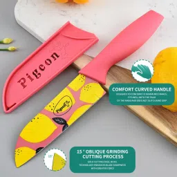 Pigeon Multicolor Stainless steel Edge Flora Knife - Set of 3 image 5