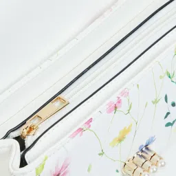Ginger by Lifestyle White Floral Cross Body Bag image 5