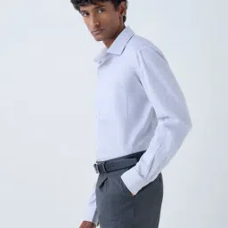 WES Formals by Westside Light Grey Solid Relaxed-Fit Cotton Shirt-picture-38