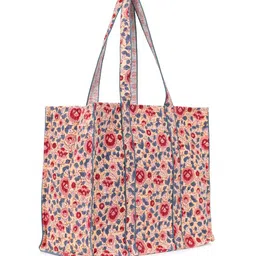 Block N Style Women Floral Printed Shopper Quilted Tote Bag image 3