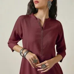 Soch Maroon Plain Tunic image 5