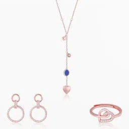 GIVA 925 Sterling Silver Rose Gold Set for Women-image-64