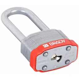 BRADY Keyed Padlock with 3 Keys Steel Red, 39N321 (Set of 3 Pcs) image 2