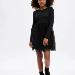 GAP Girls Black Cotton Solid Dress-image-37