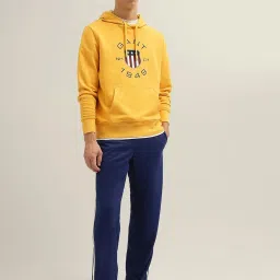 Gant Yellow Regular fit Solid Hooded Sweatshirts image 5