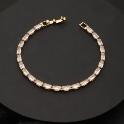 Priyaasi Studded Brick American Diamond Gold-Plated Bracelet-image-91