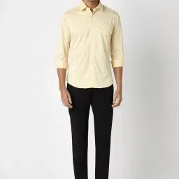 Van Heusen Yellow Cotton Slim Fit Printed Shirt image 5